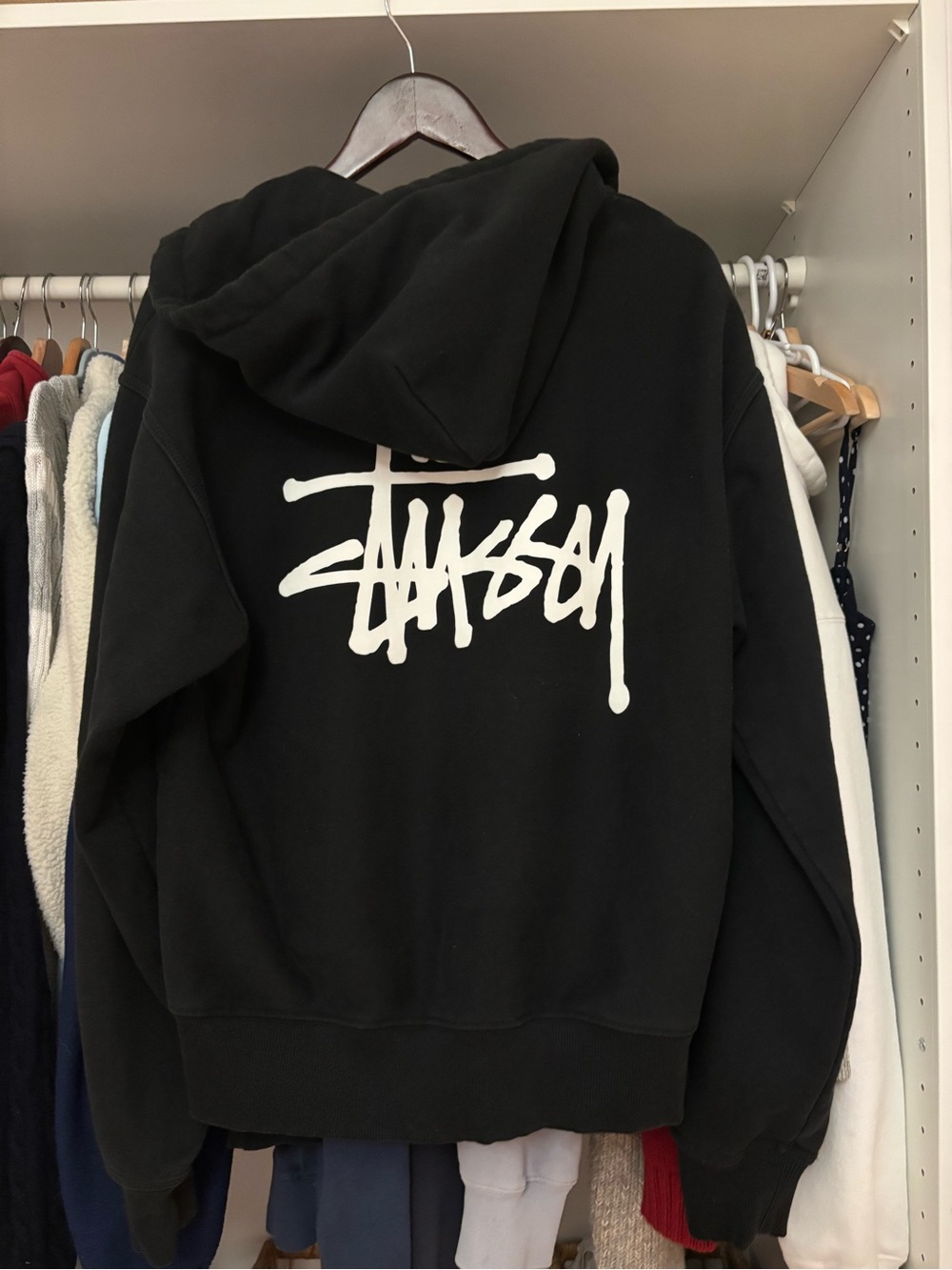 Stussy Black Full-Zip up hoodie